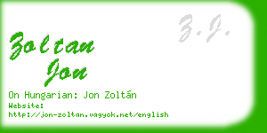 zoltan jon business card